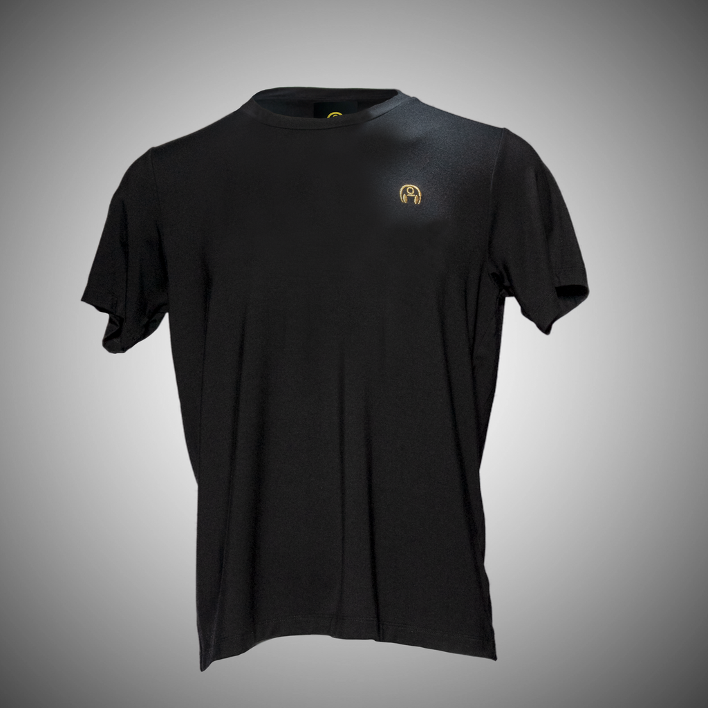 DJ0 Straight Hem Black T-Shirt with Logo