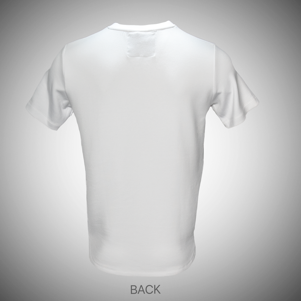 DJ0 Curved Hem T-Shirt White with Logo
