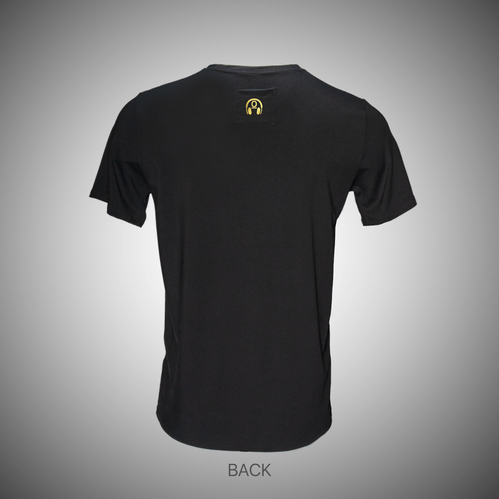 DJ0 Art T-Shirt Black with Metallic Gold Letters