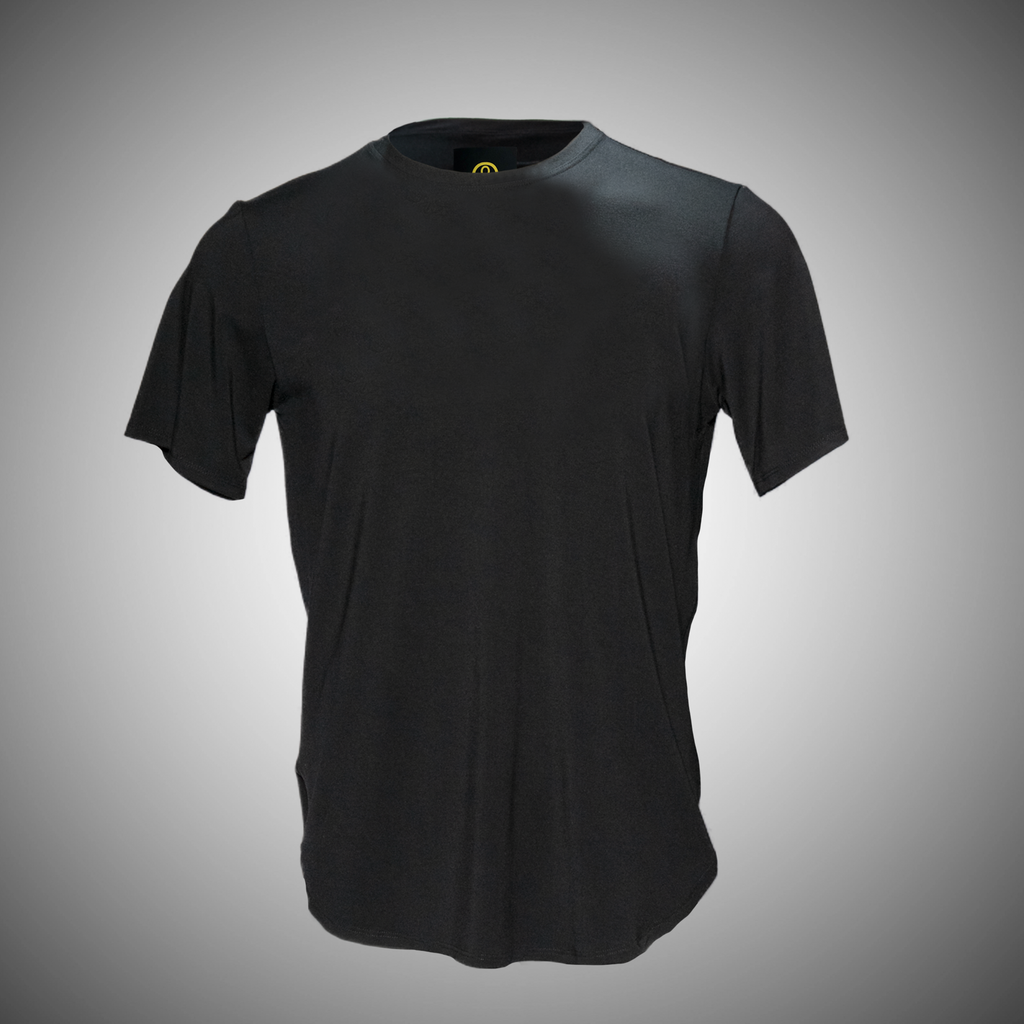 DJ0 Curved Hem T-Shirt Black with No Logo