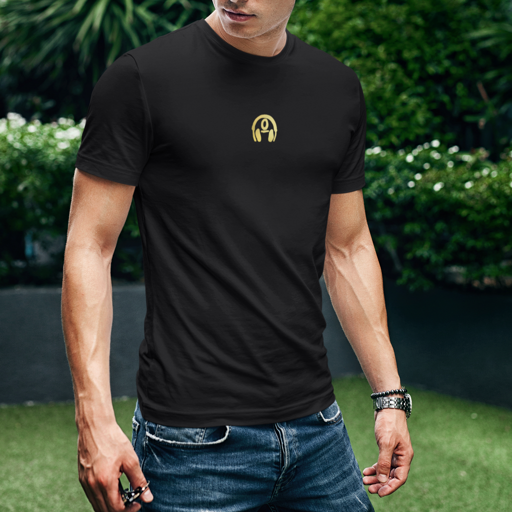DJ0 Logo T-Shirt Black with Gold Gates of Steel